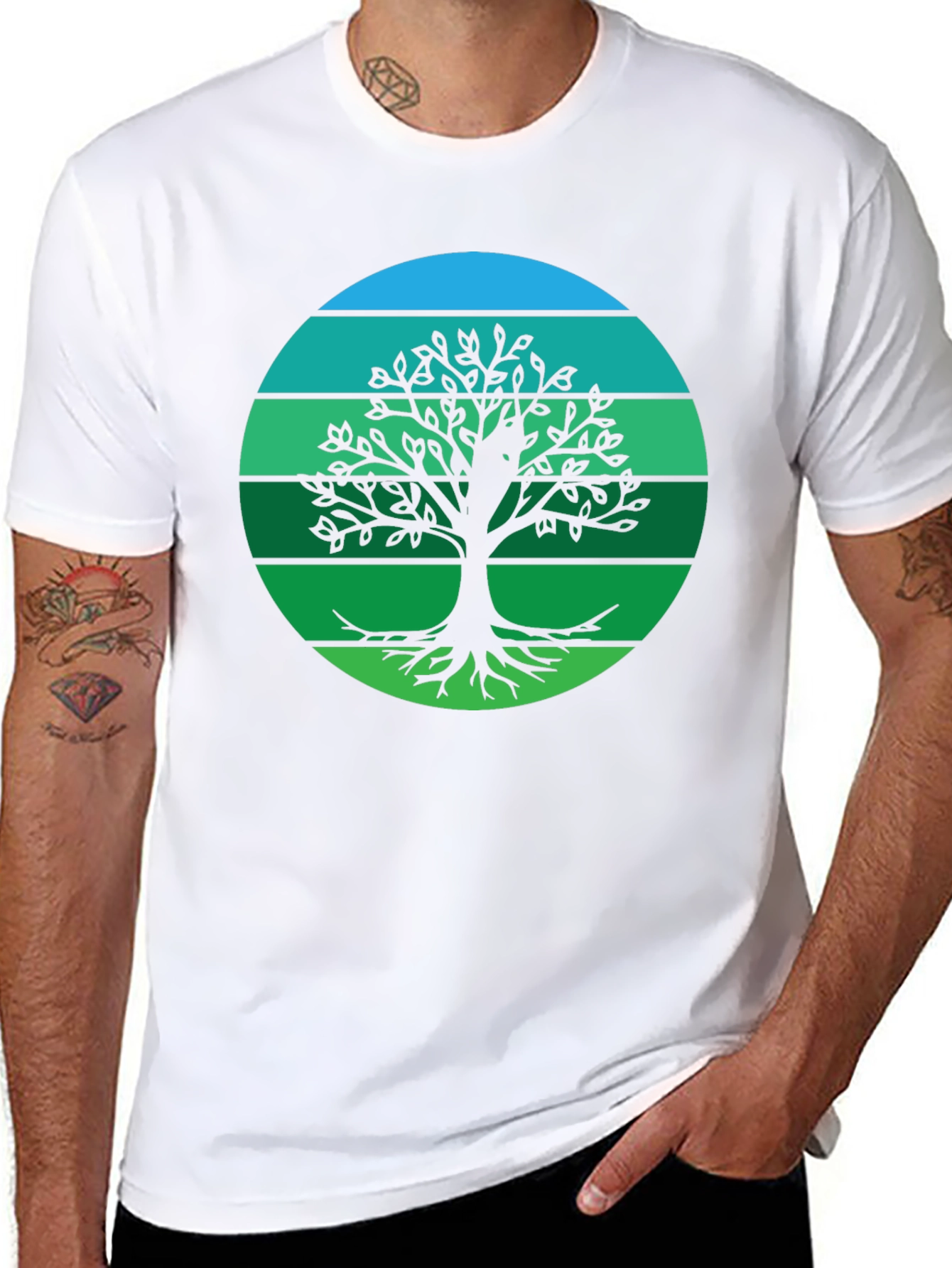 Camiseta Negra Árbol de la Vida Retro