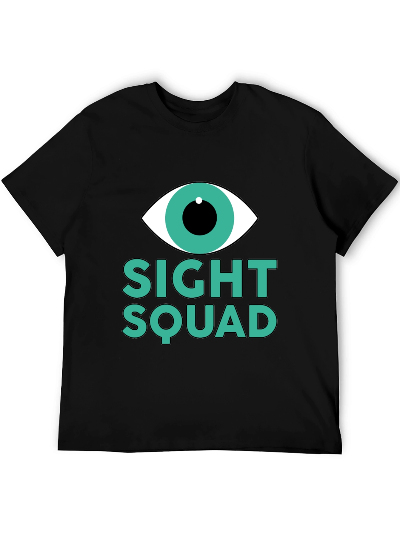 Camiseta Negra Sight Squad Ojo Gráfico Unisex