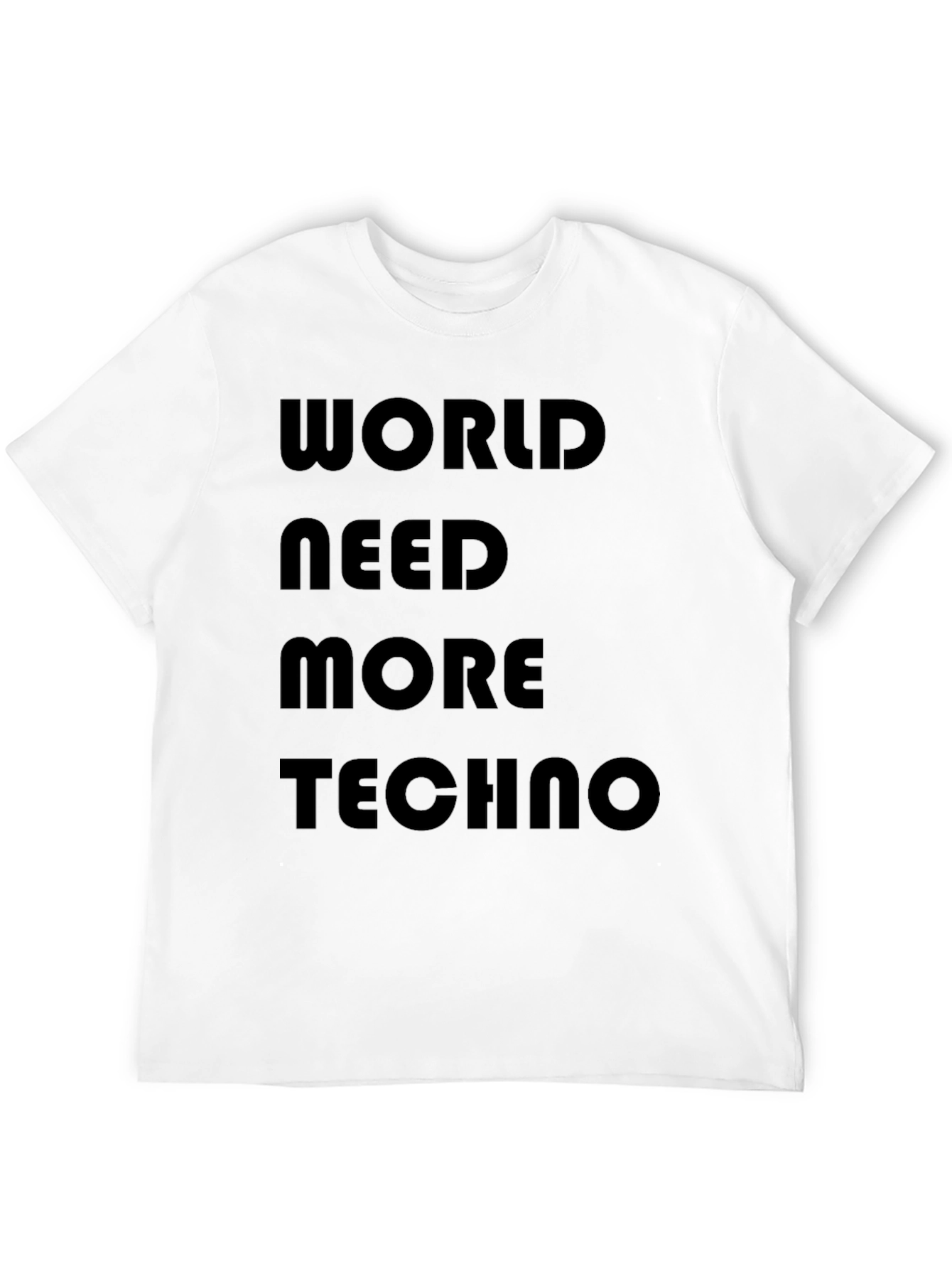 Camiseta Negra: World Need More Techno