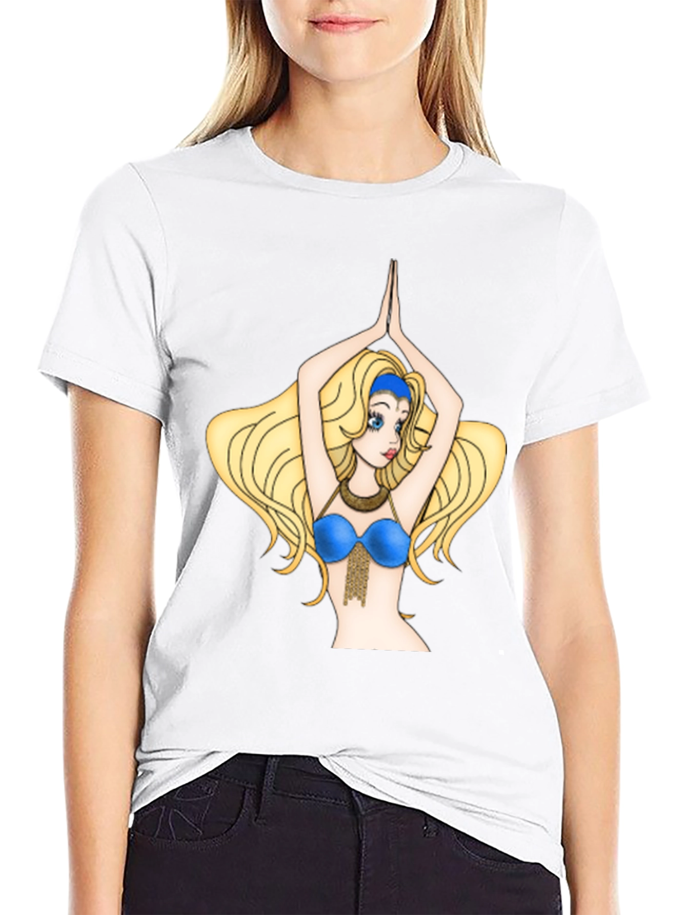 Camiseta Negra con Diseño de Bailarina Animada