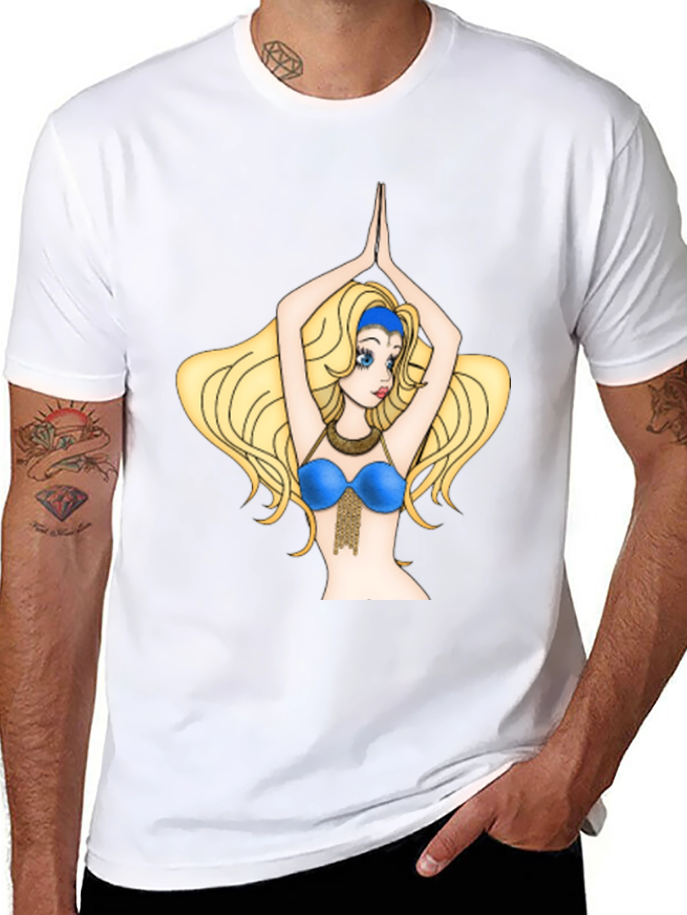 Camiseta Negra con Diseño de Bailarina Animada