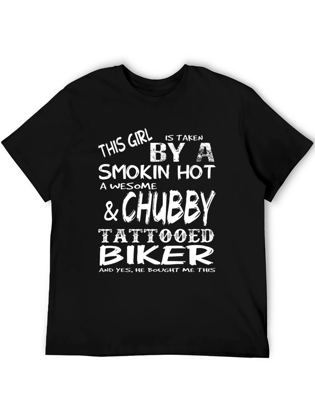Camiseta Negra: Mi Chica es de un Biker Tatuado