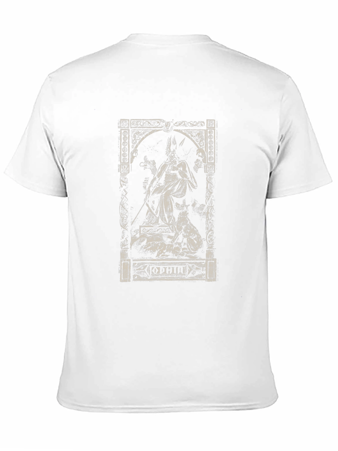 Camiseta Negra Odin Mitología Nórdica Estampada