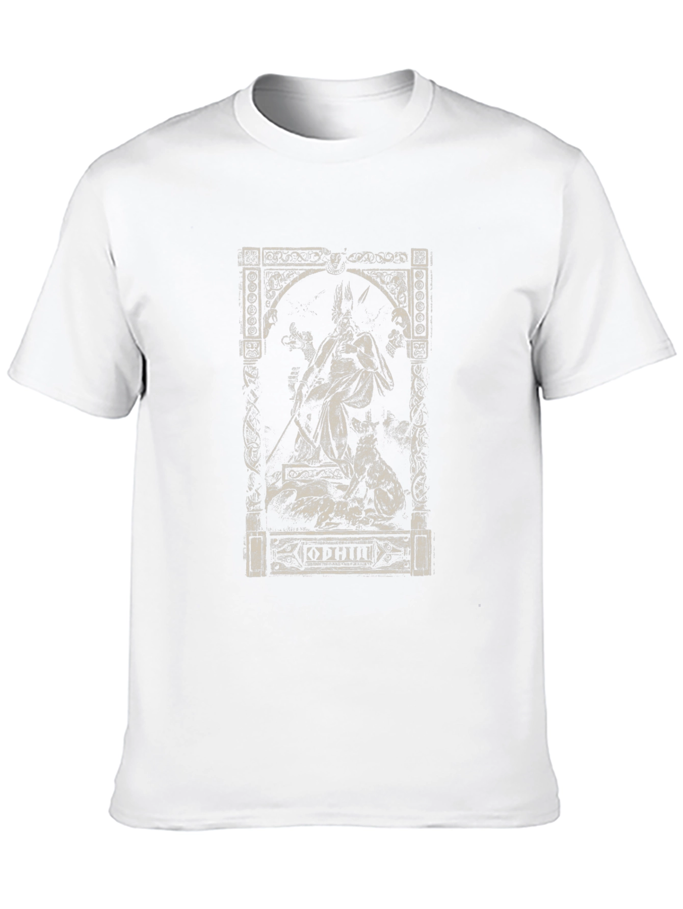 Camiseta Negra Odin Mitología Nórdica Estampada