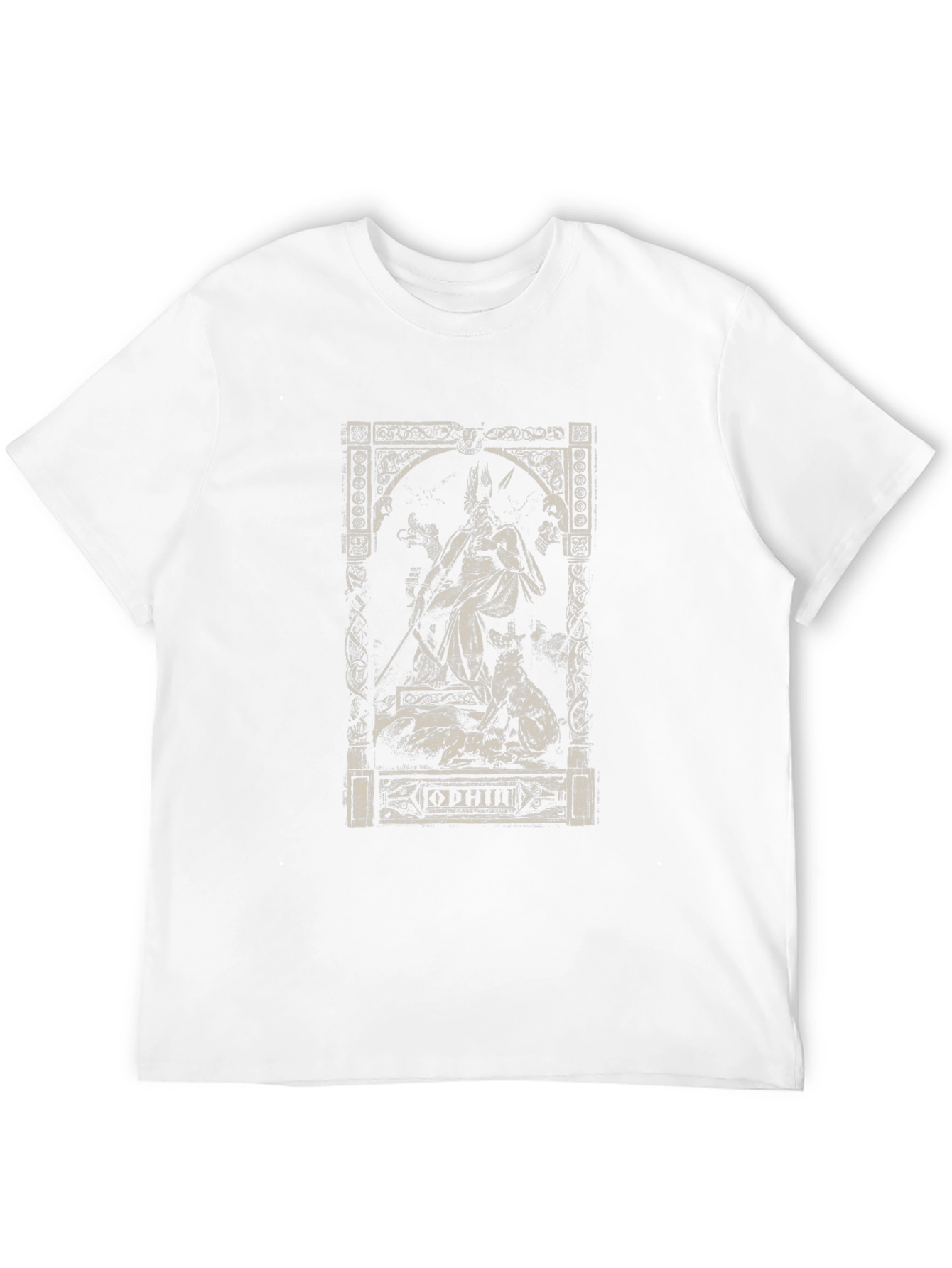 Camiseta Negra Odin Mitología Nórdica Estampada