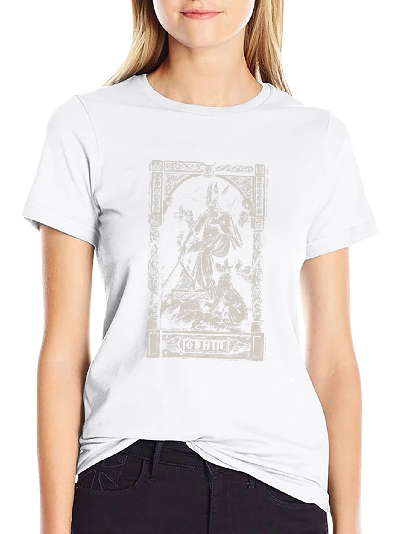 Camiseta Negra Odin Mitología Nórdica Estampada