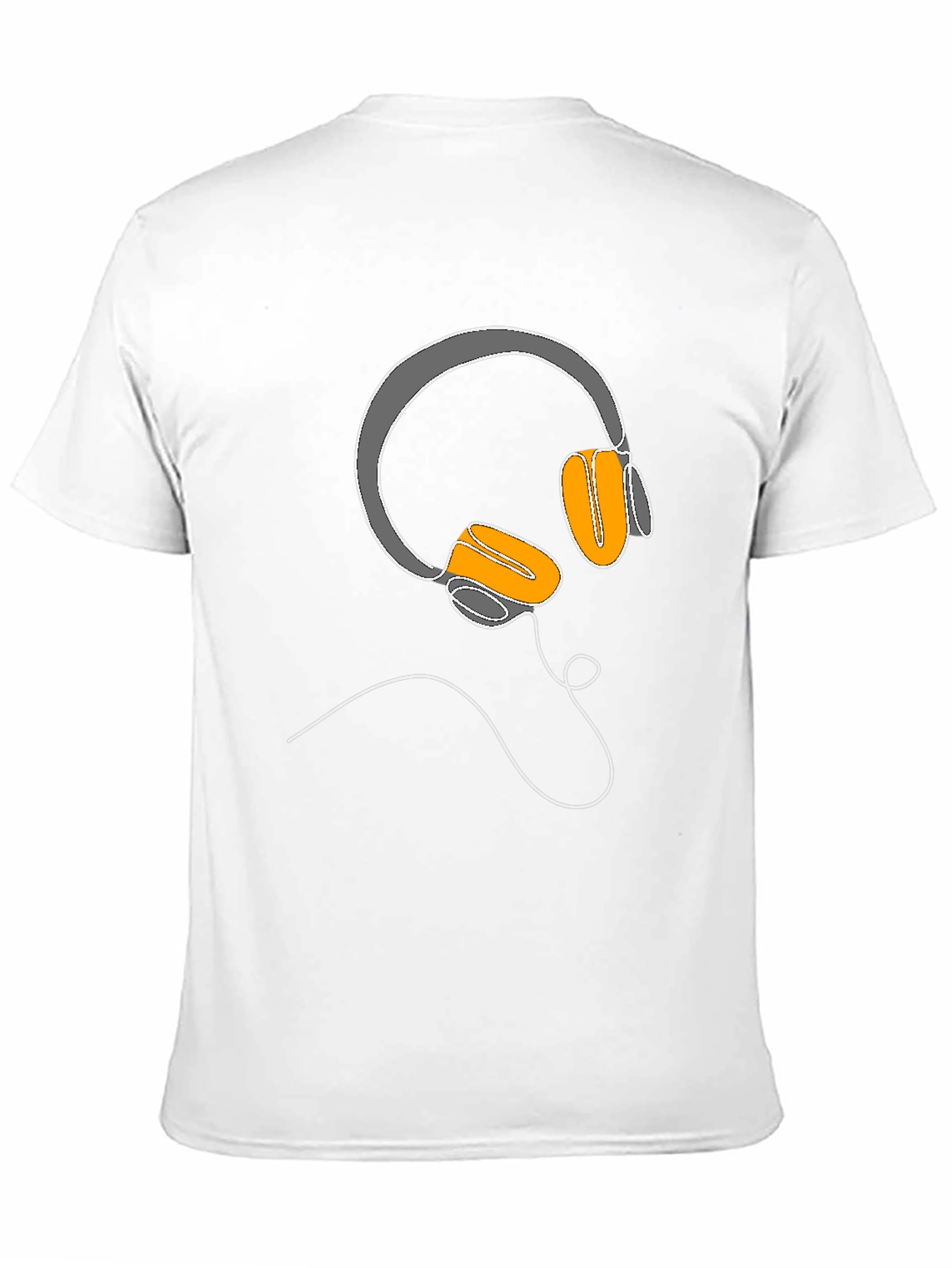 Camiseta Negra con Diseño de Auriculares Lineales