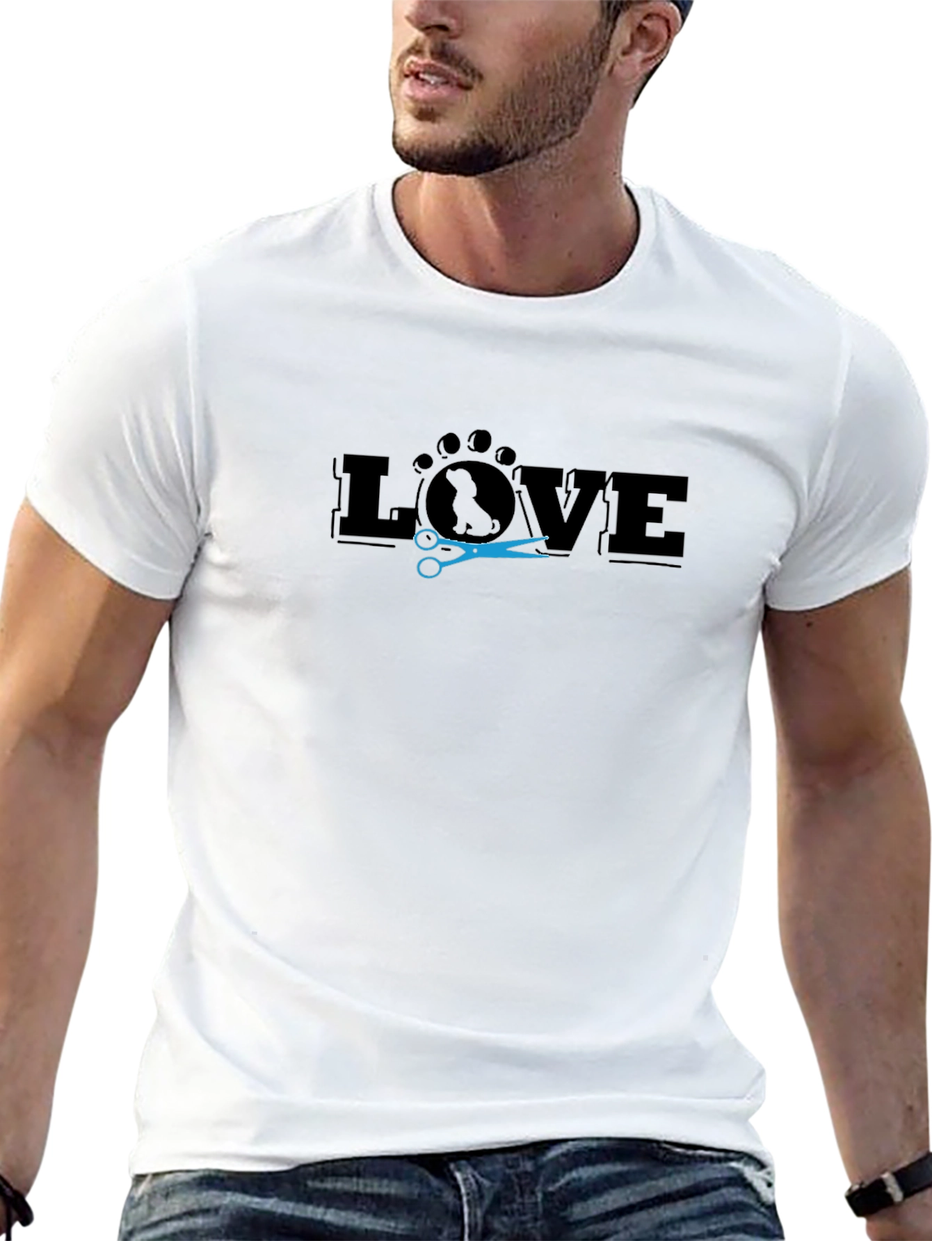 Camiseta Negra Love Peluquería Canina
