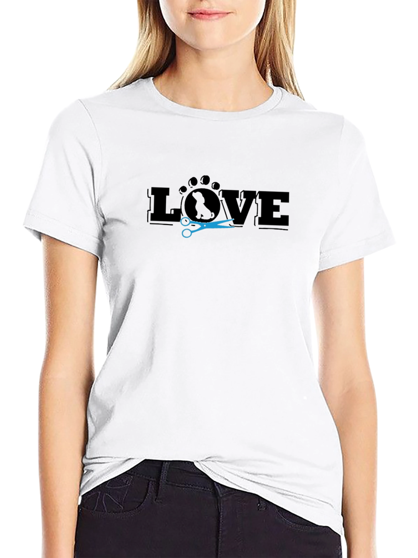 Camiseta Negra Love Peluquería Canina