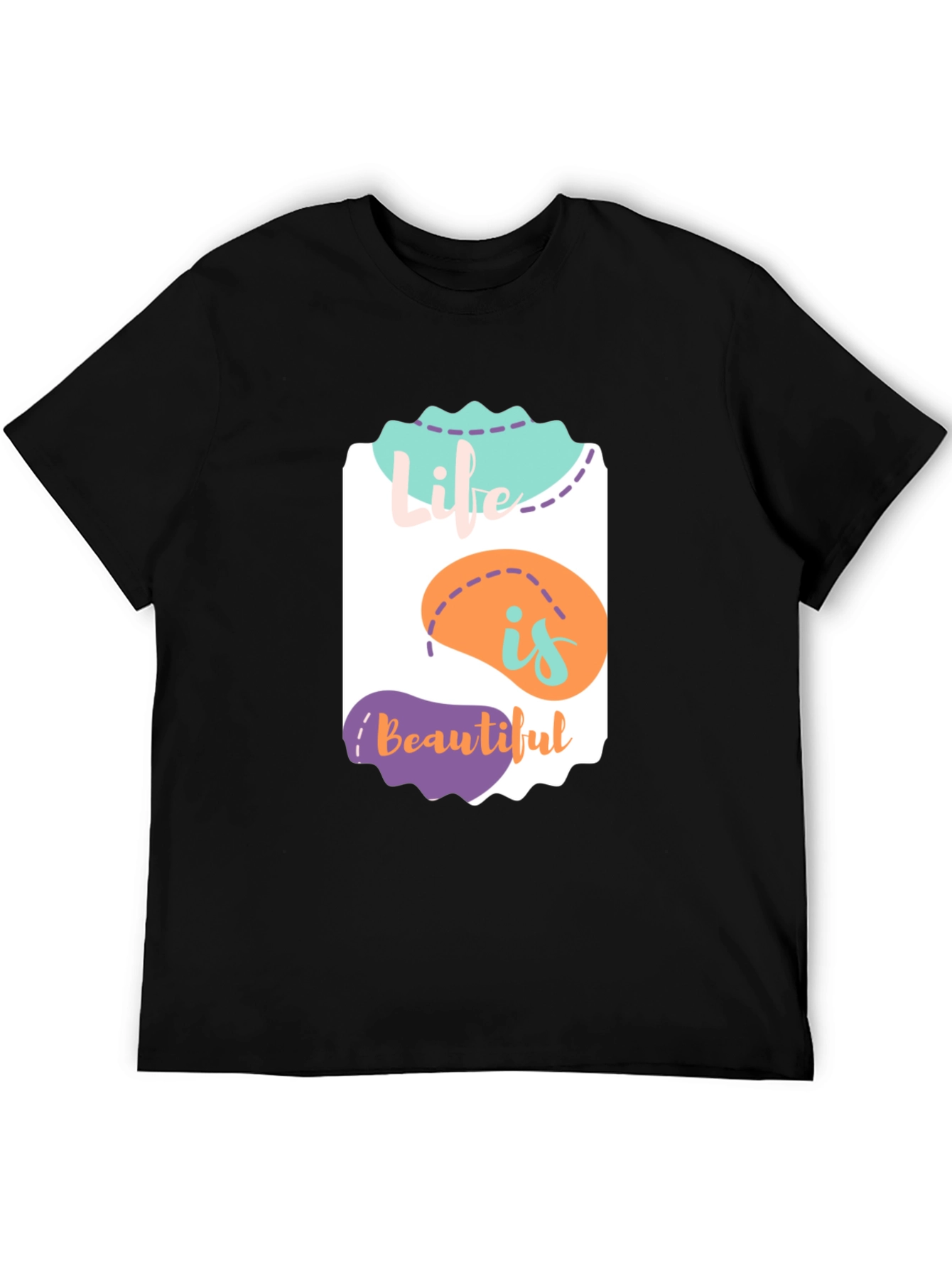 Camiseta Negra La Vida es Bella - Diseño Único
