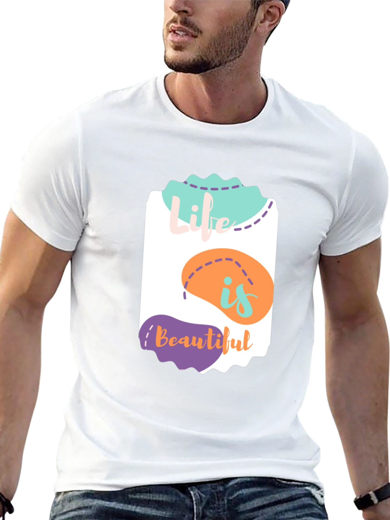 Camiseta Negra La Vida es Bella - Diseño Único