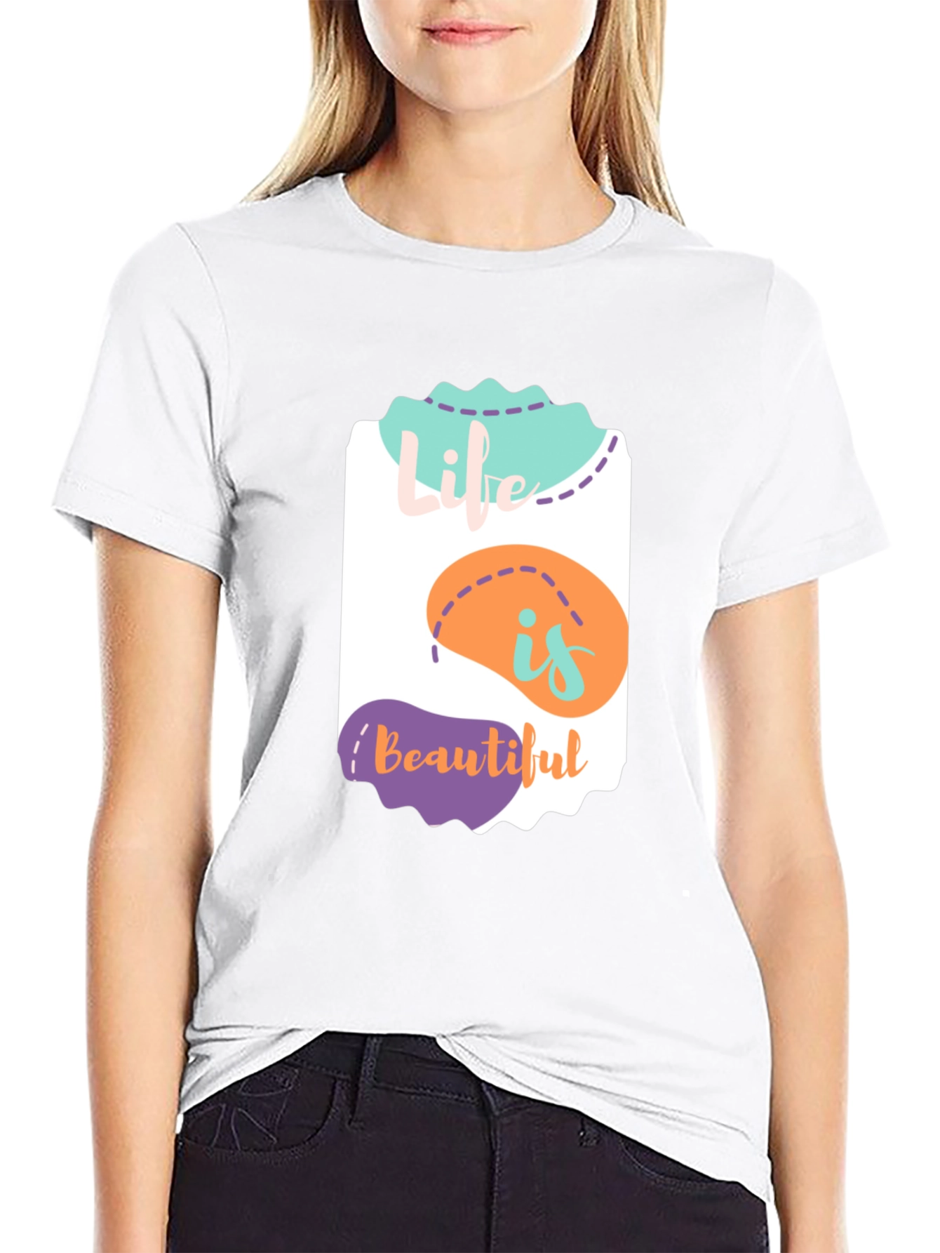 Camiseta Negra La Vida es Bella - Diseño Único