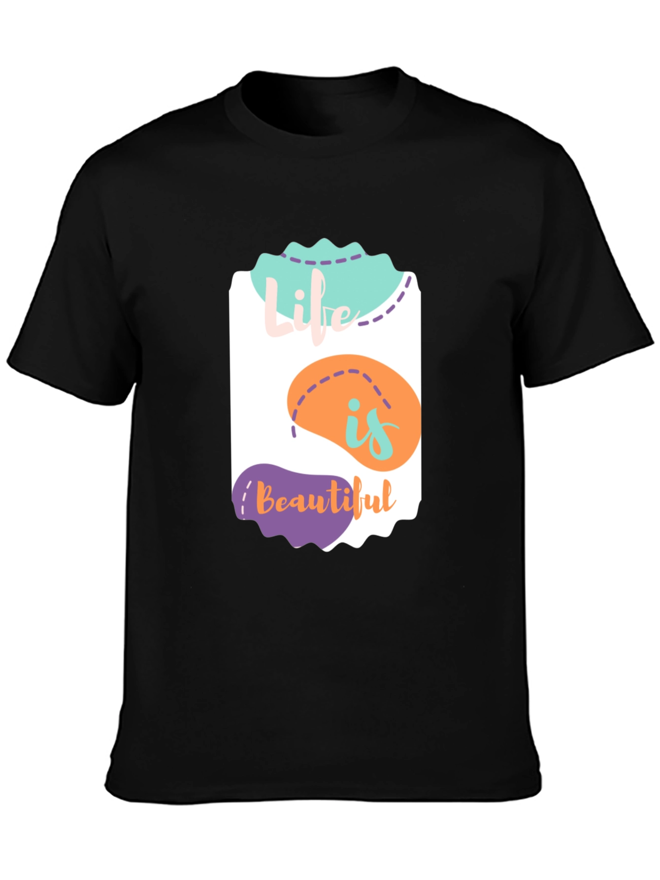 Camiseta Negra La Vida es Bella - Diseño Único