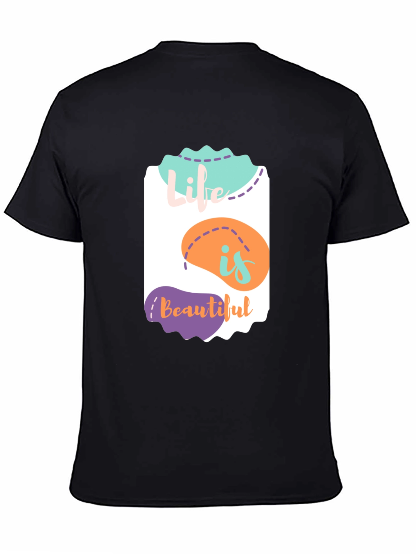 Camiseta Negra La Vida es Bella - Diseño Único