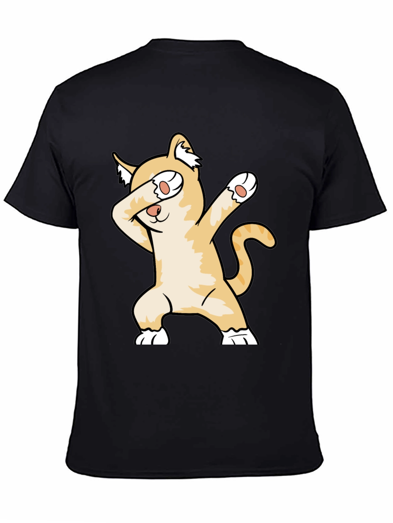Camiseta Negra con Gato Dabbing