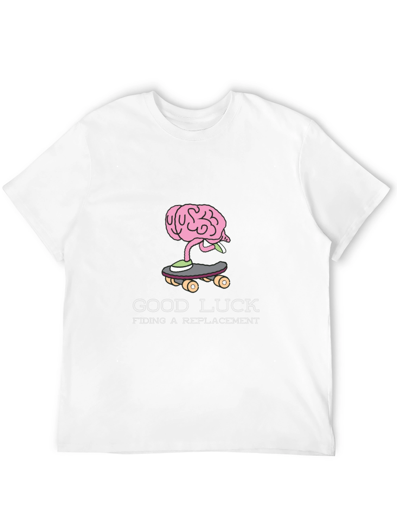 Camiseta Negra con Diseño de Cerebro en Skate