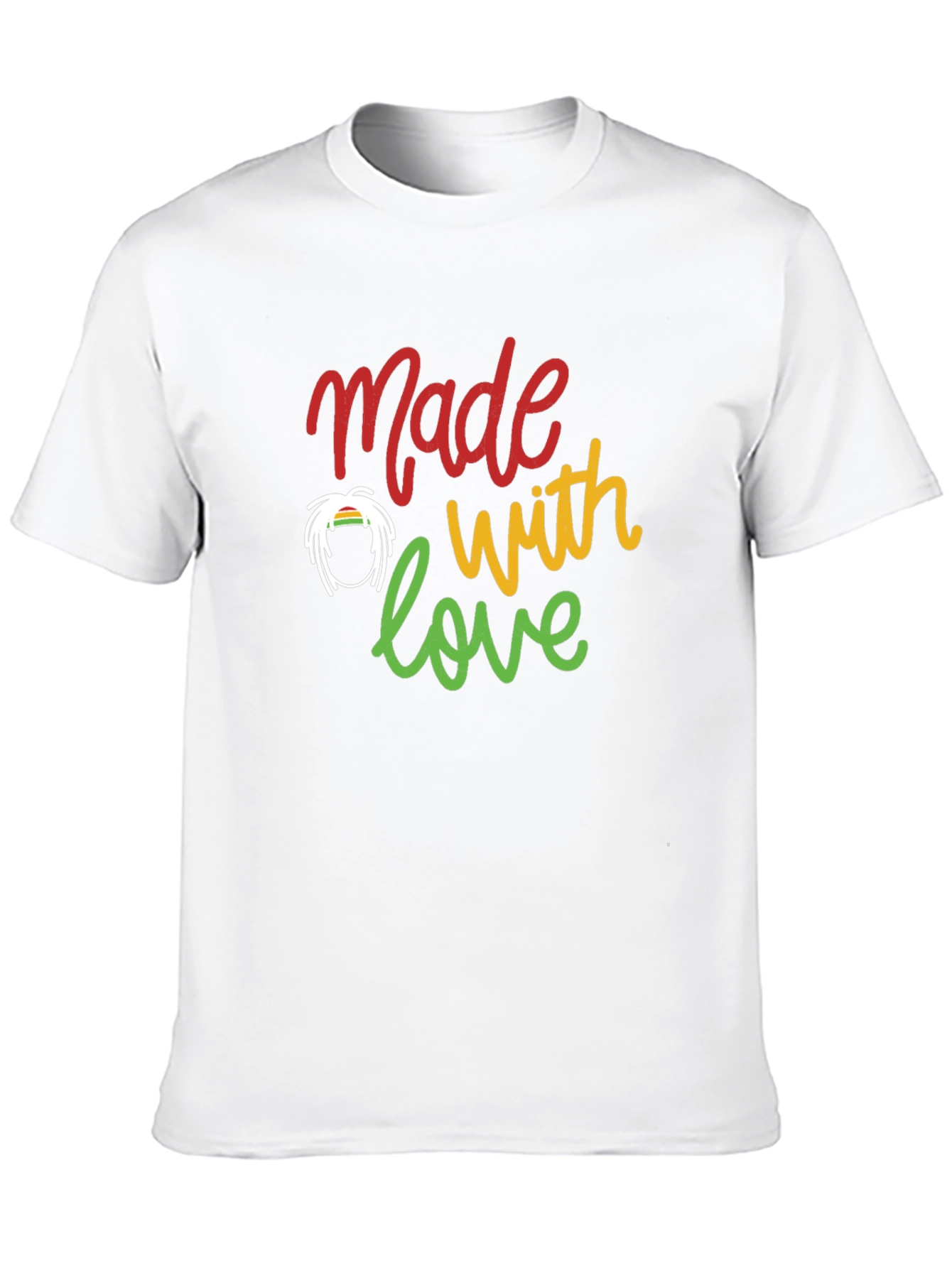 Camiseta Negra Made with love Estilo Rastafari
