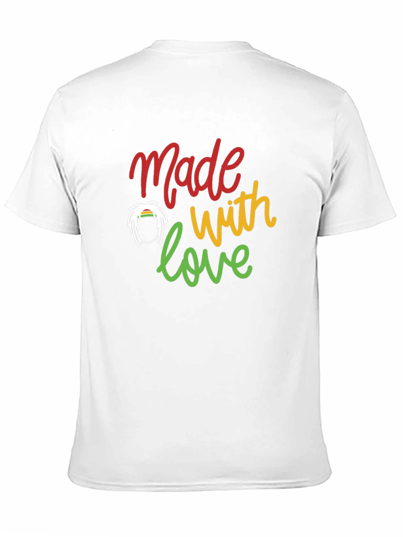 Camiseta Negra Made with love Estilo Rastafari