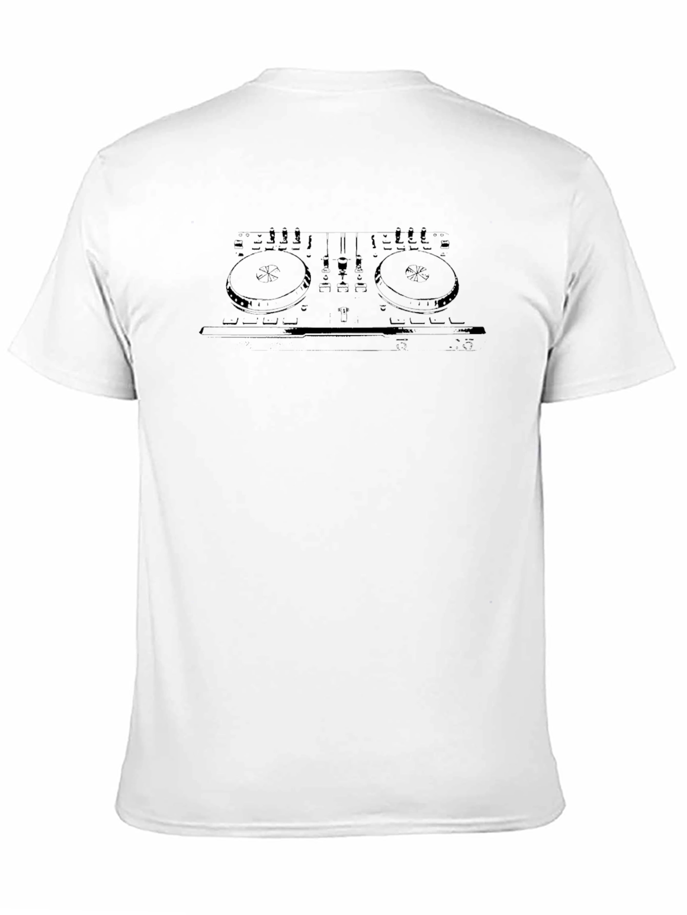 Camiseta Negra con Diseño de Mezcladora DJ