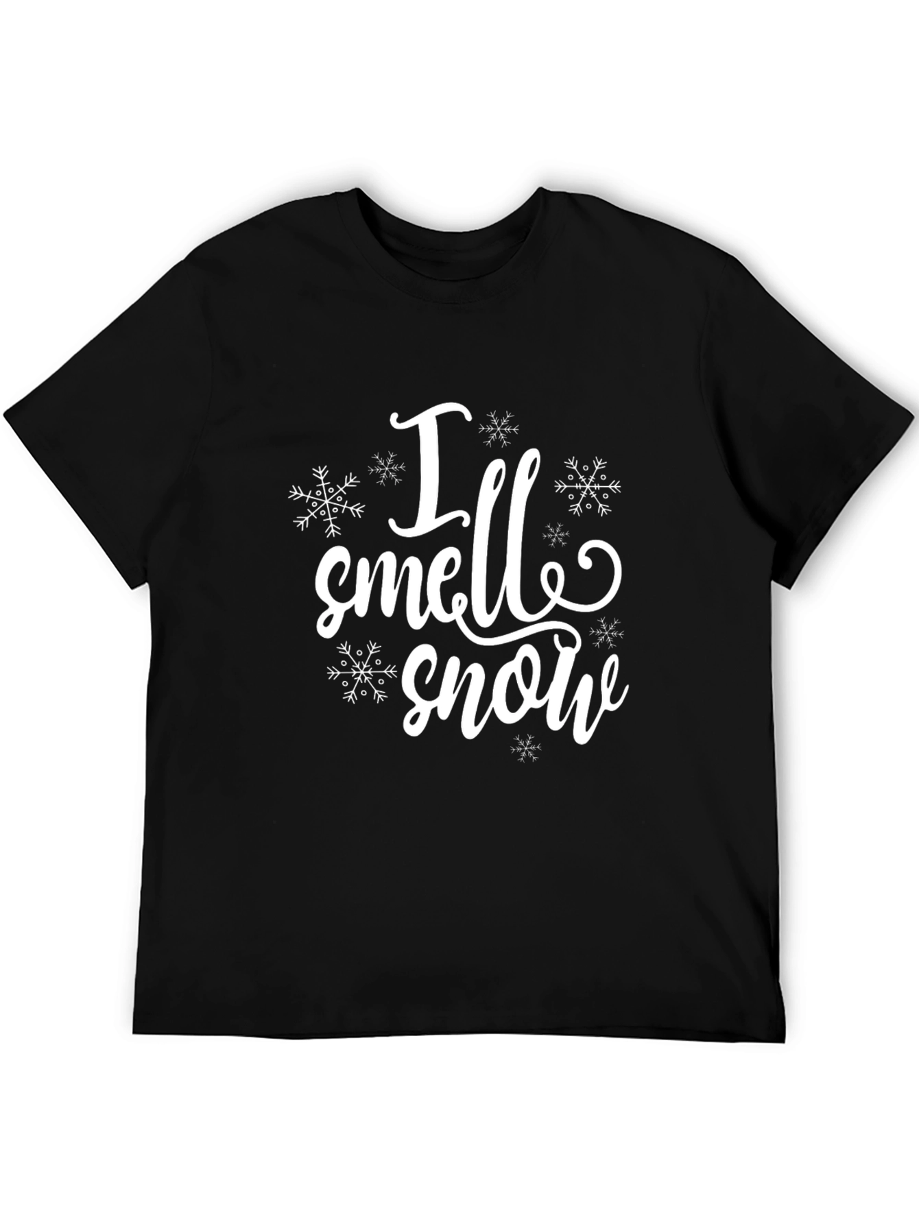 Camiseta Negra I Smell Snow para Invierno