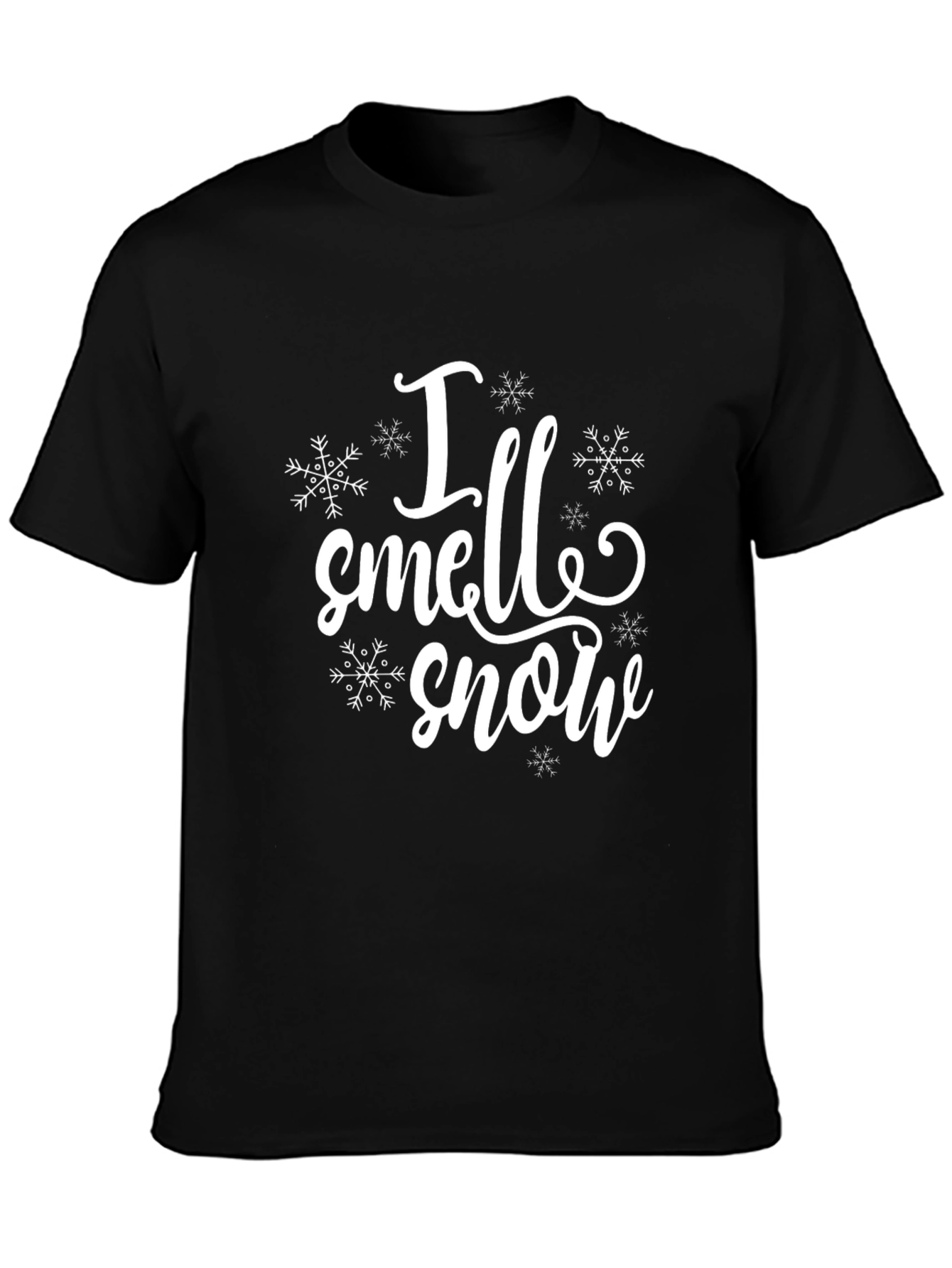 Camiseta Negra I Smell Snow para Invierno
