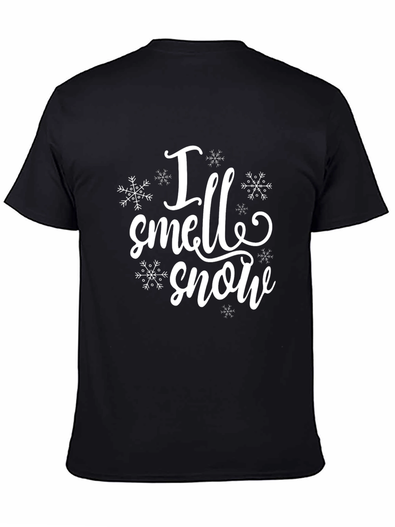 Camiseta Negra I Smell Snow para Invierno
