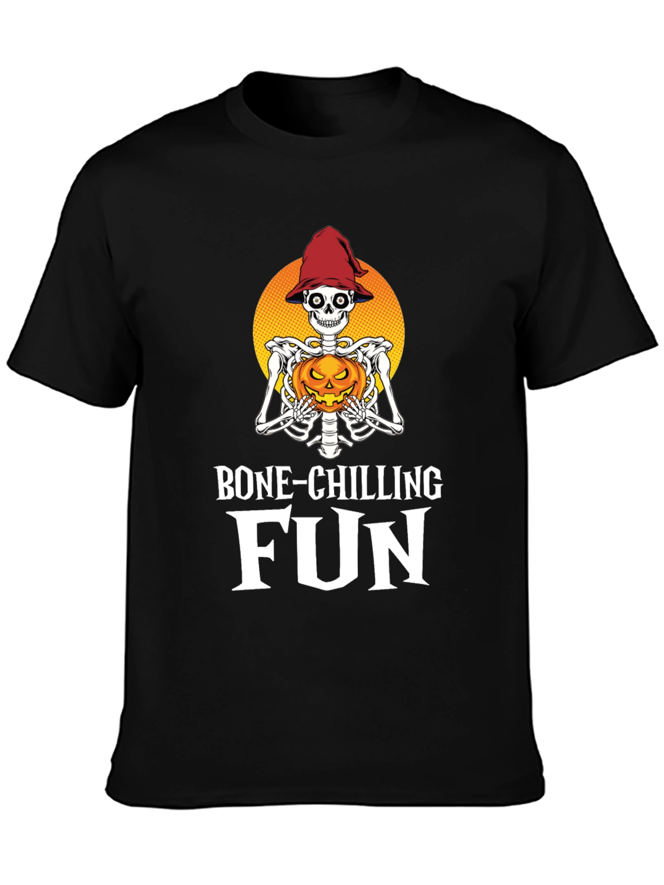 Camiseta Halloween Esqueleto con Calabaza