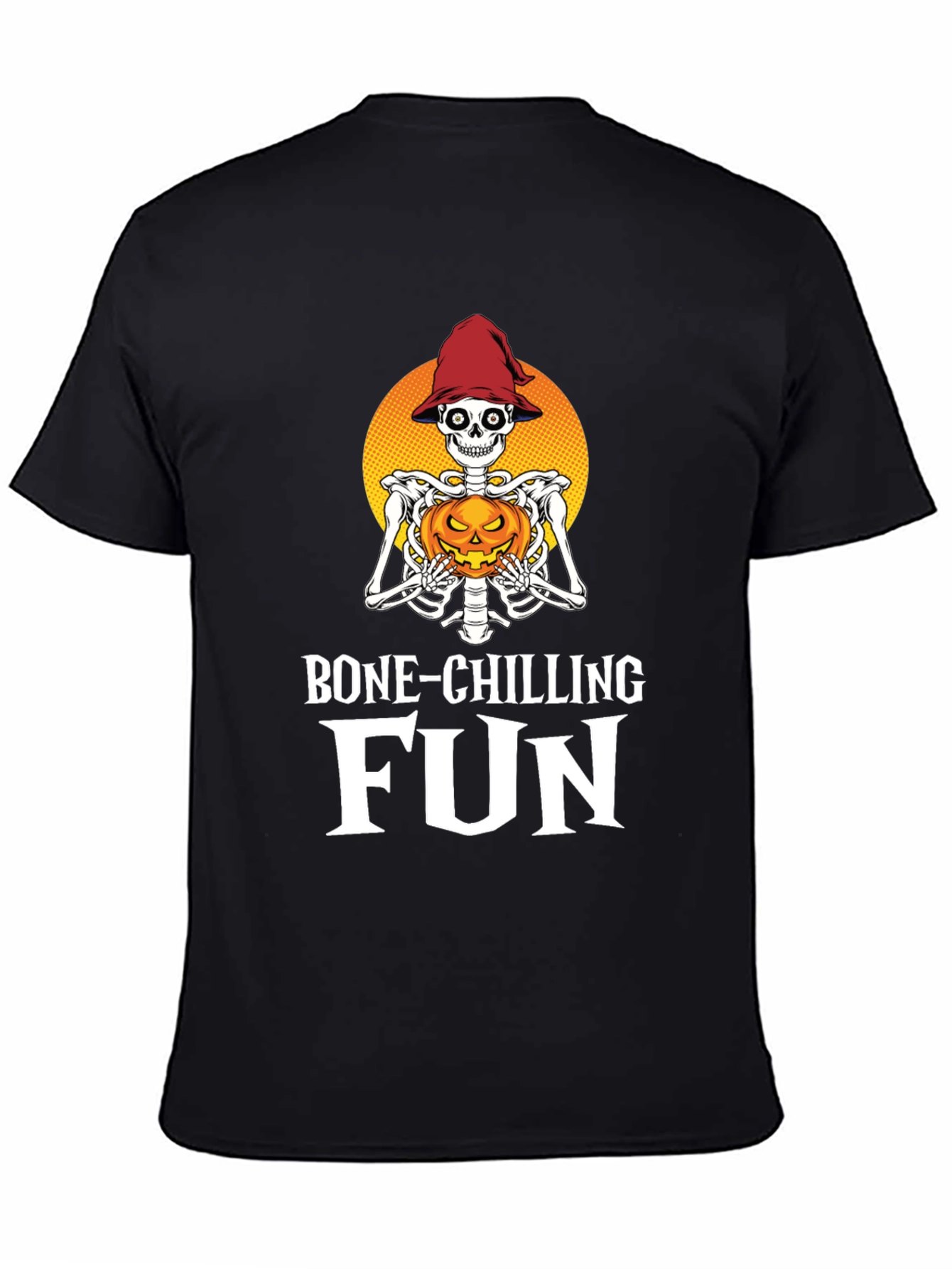 Camiseta Halloween Esqueleto con Calabaza