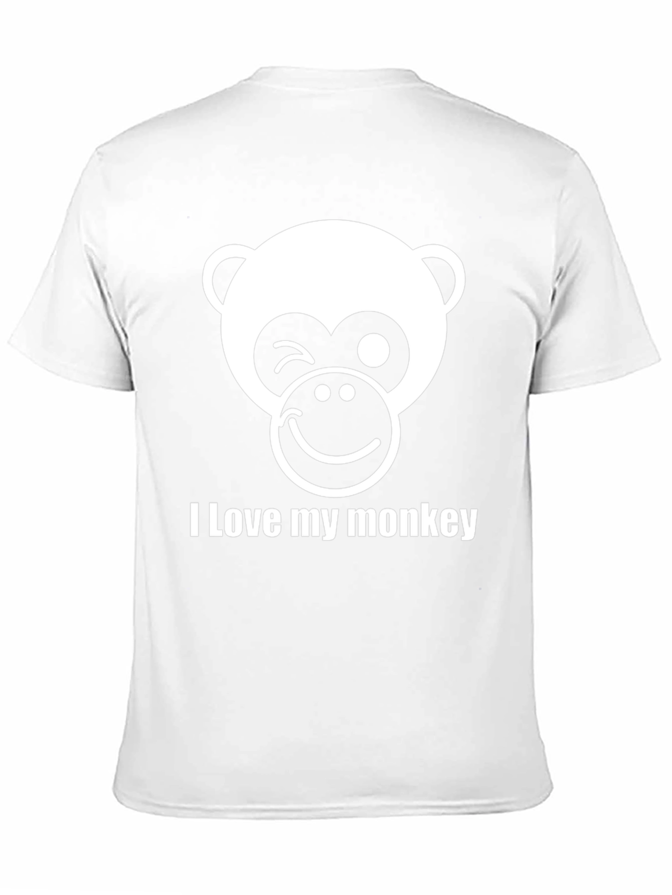 Camiseta Negra Hombre - Diseño Mono Sonriente