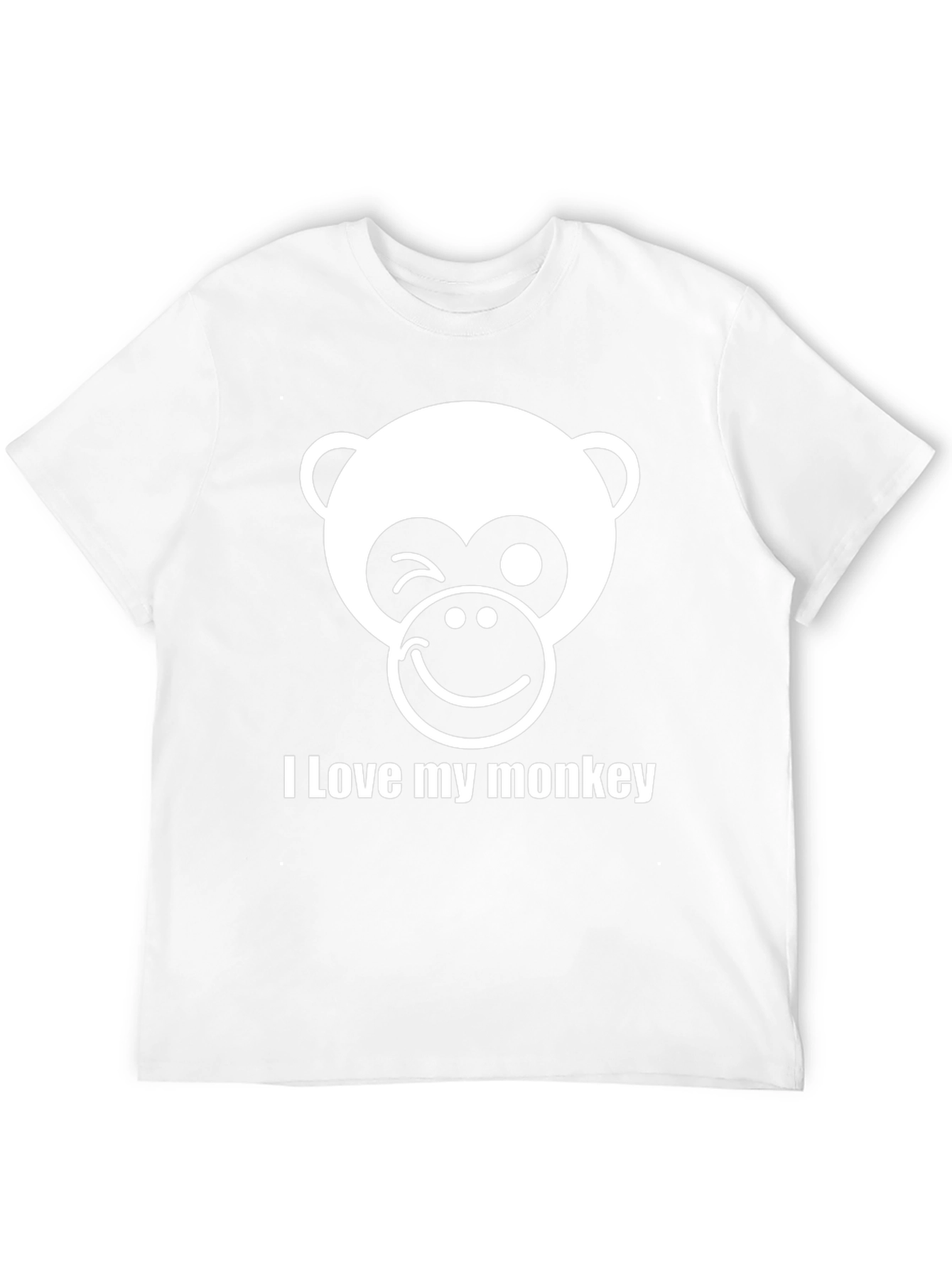 Camiseta Negra Hombre - Diseño Mono Sonriente