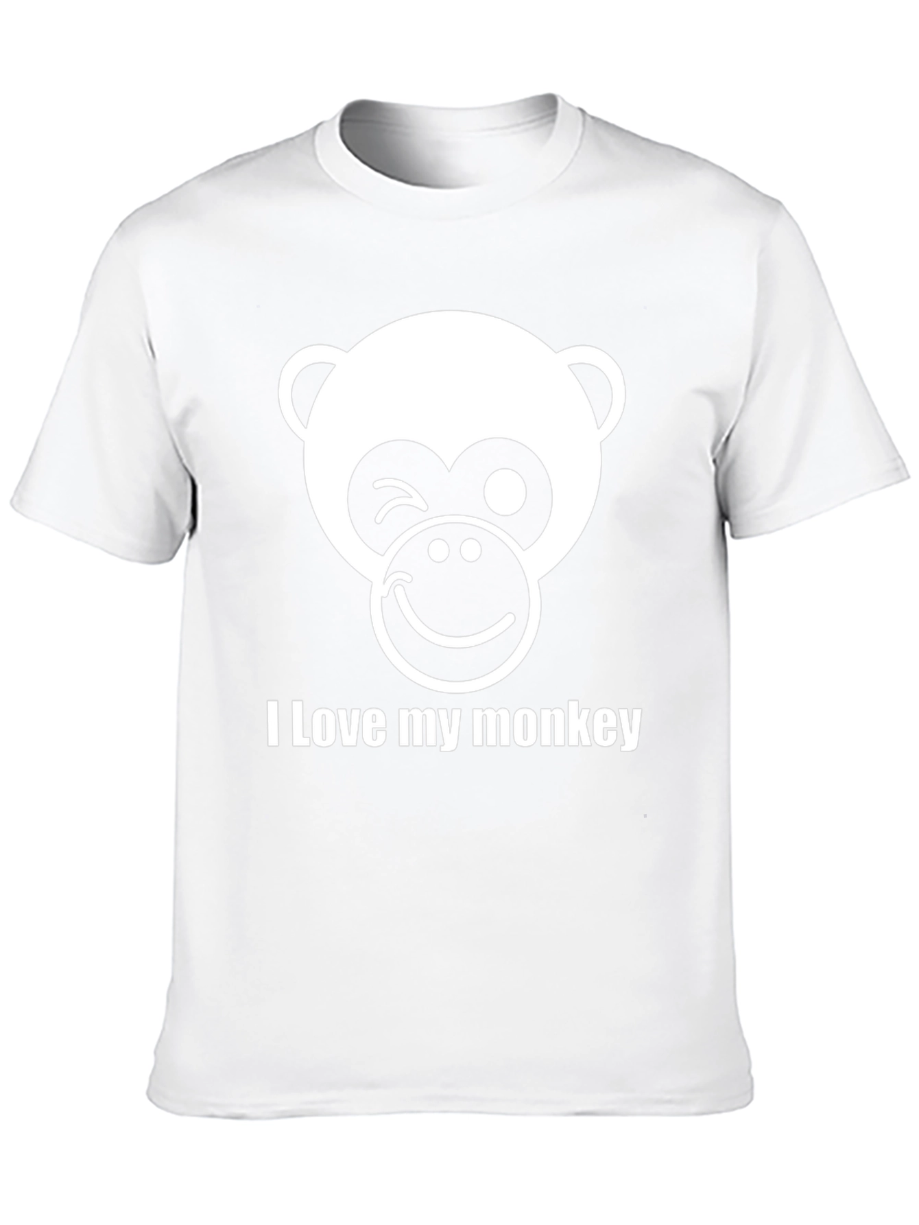 Camiseta Negra Hombre - Diseño Mono Sonriente