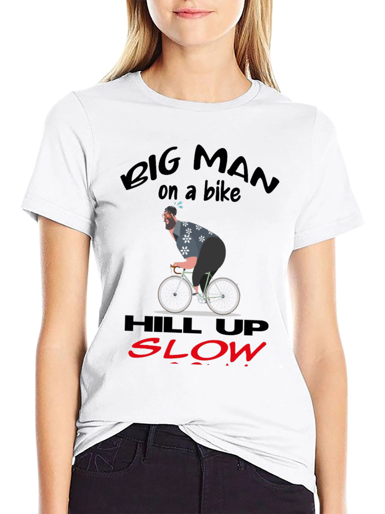 Camiseta Hombre: Ciclismo Divertido Big Man on a Bike