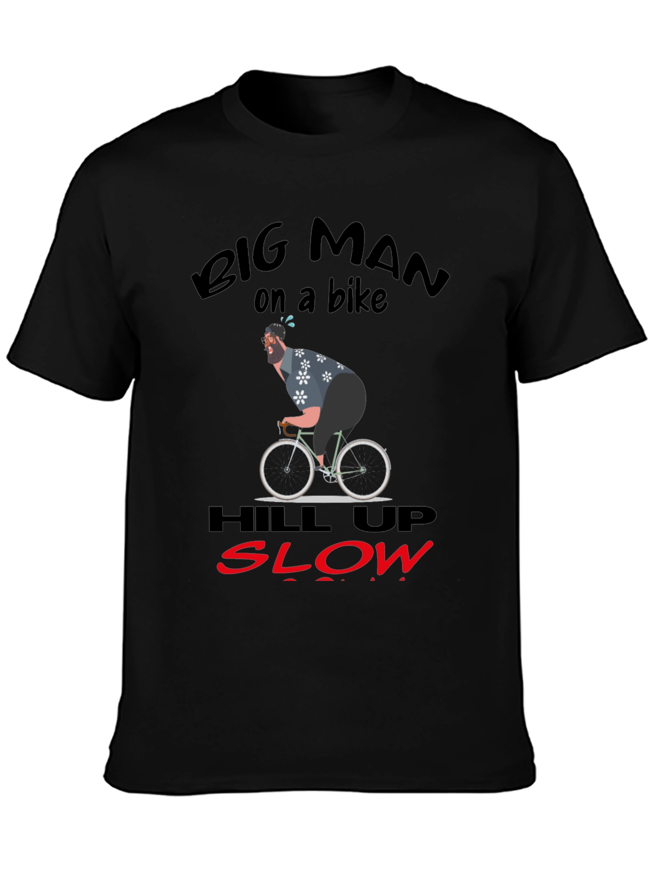 Camiseta Hombre: Ciclismo Divertido Big Man on a Bike