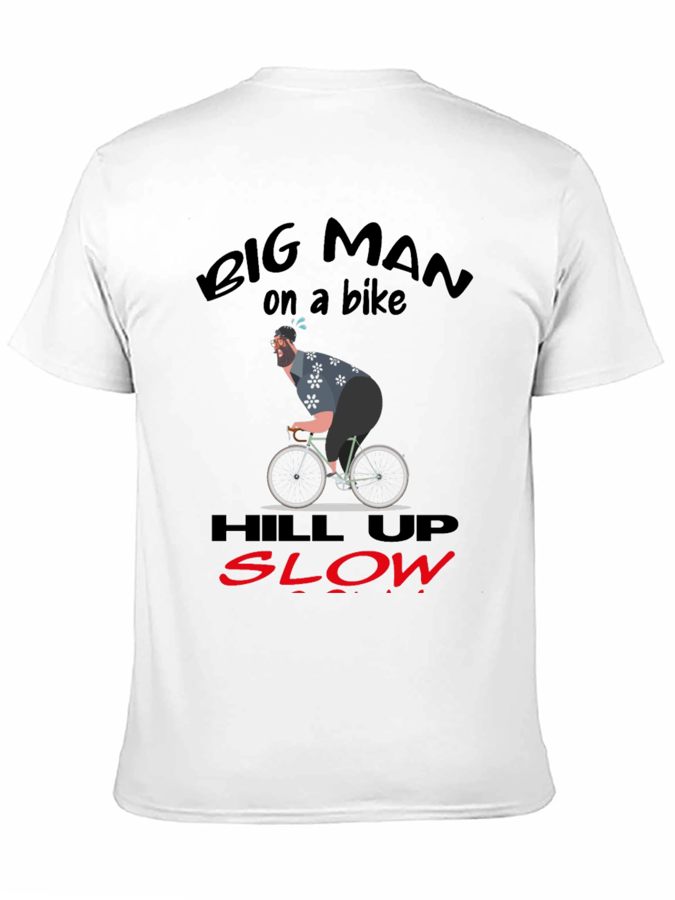 Camiseta Hombre: Ciclismo Divertido Big Man on a Bike