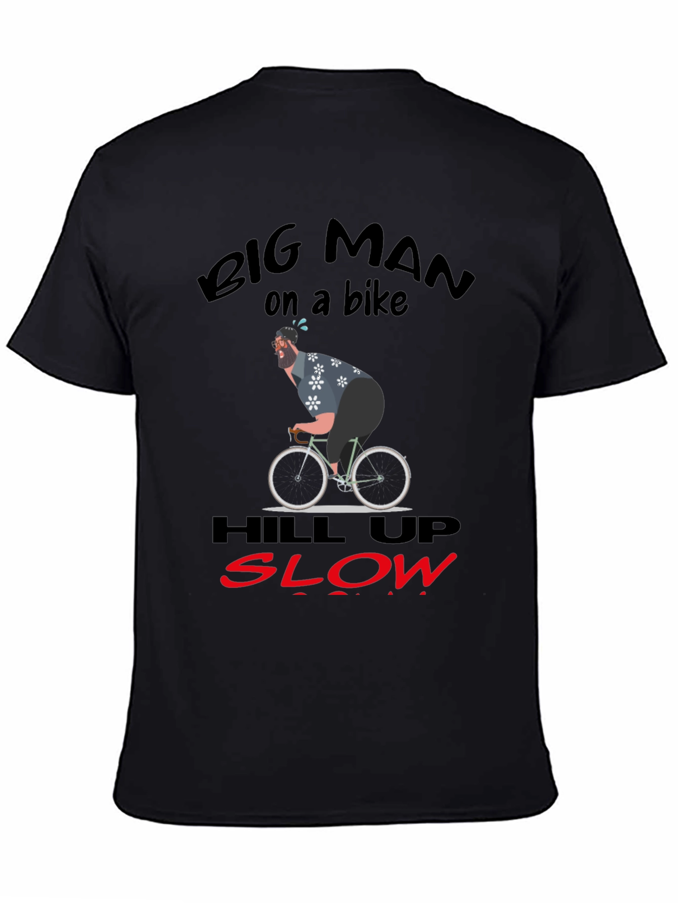 Camiseta Hombre: Ciclismo Divertido Big Man on a Bike
