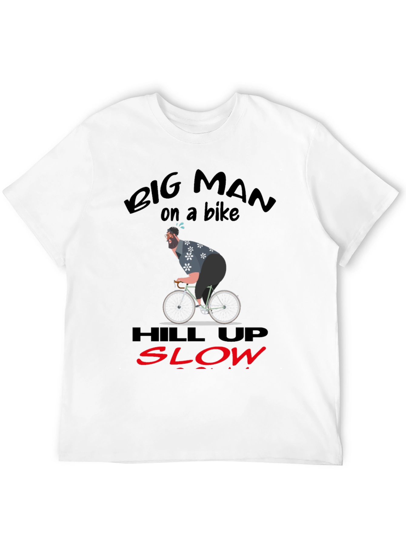 Camiseta Hombre: Ciclismo Divertido Big Man on a Bike