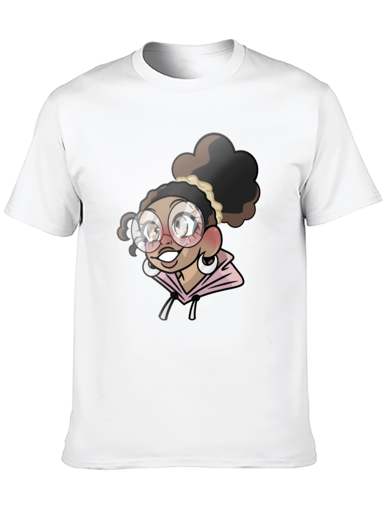 Camiseta Negra con Diseño de Chica Anime