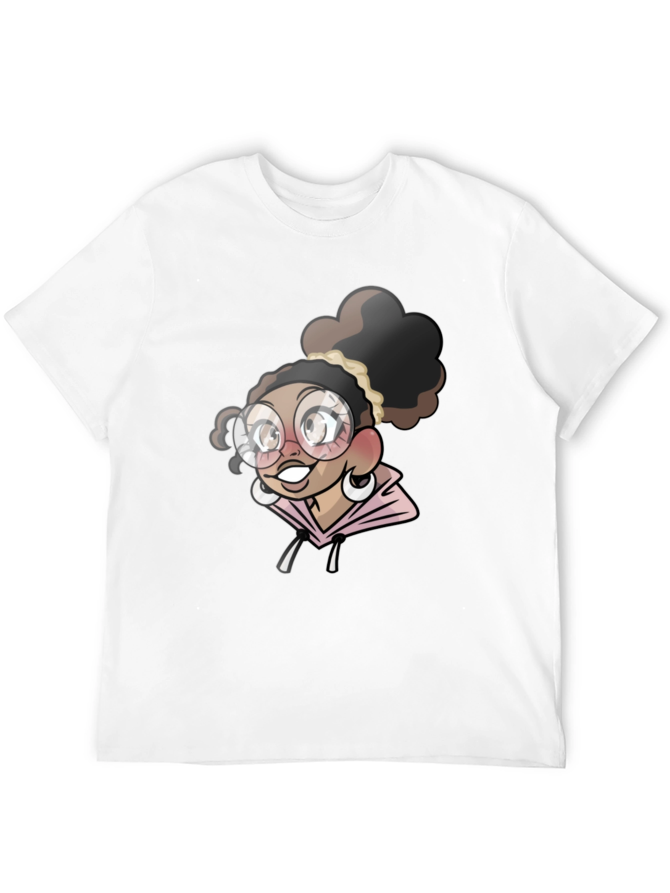 Camiseta Negra con Diseño de Chica Anime