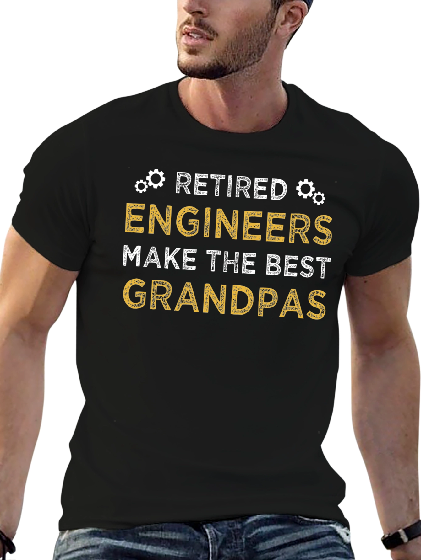 Camiseta Negra: Ingenieros Jubilados Mejores Abuelos