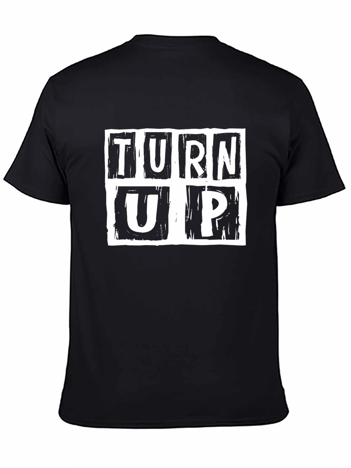 Camiseta Negra Turn Up Estampada