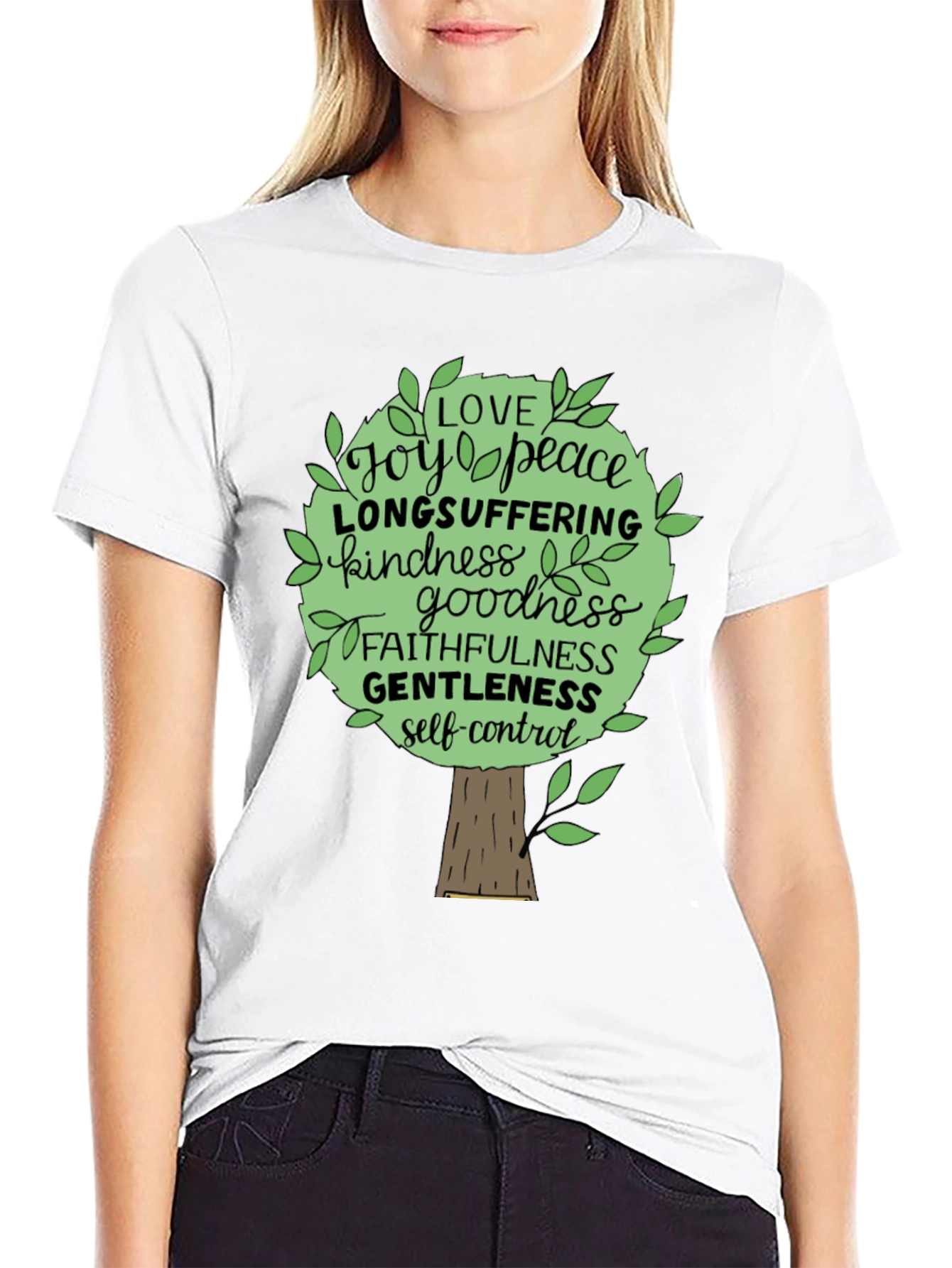 Camiseta Negra Árbol de Frutos del Espíritu