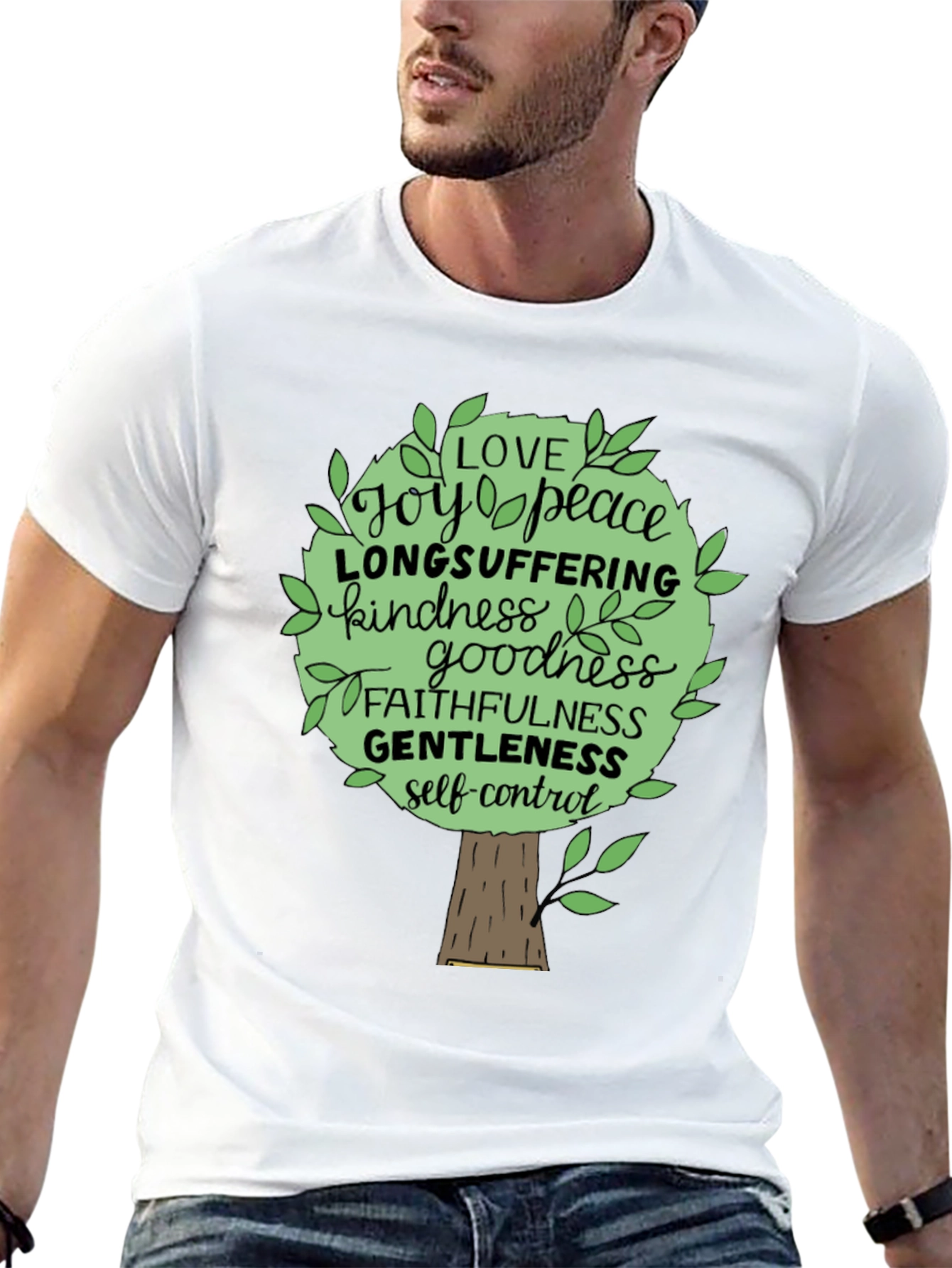 Camiseta Negra Árbol de Frutos del Espíritu