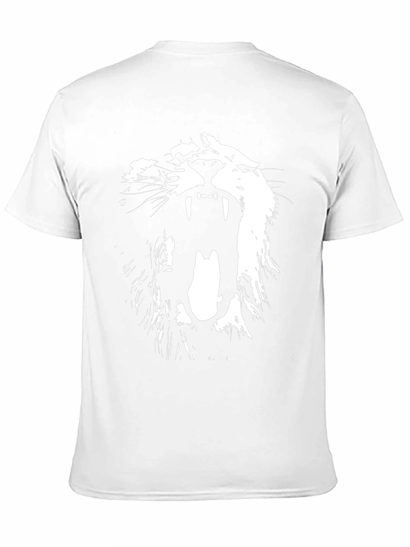 Camiseta Negra con Diseño de León Blanco