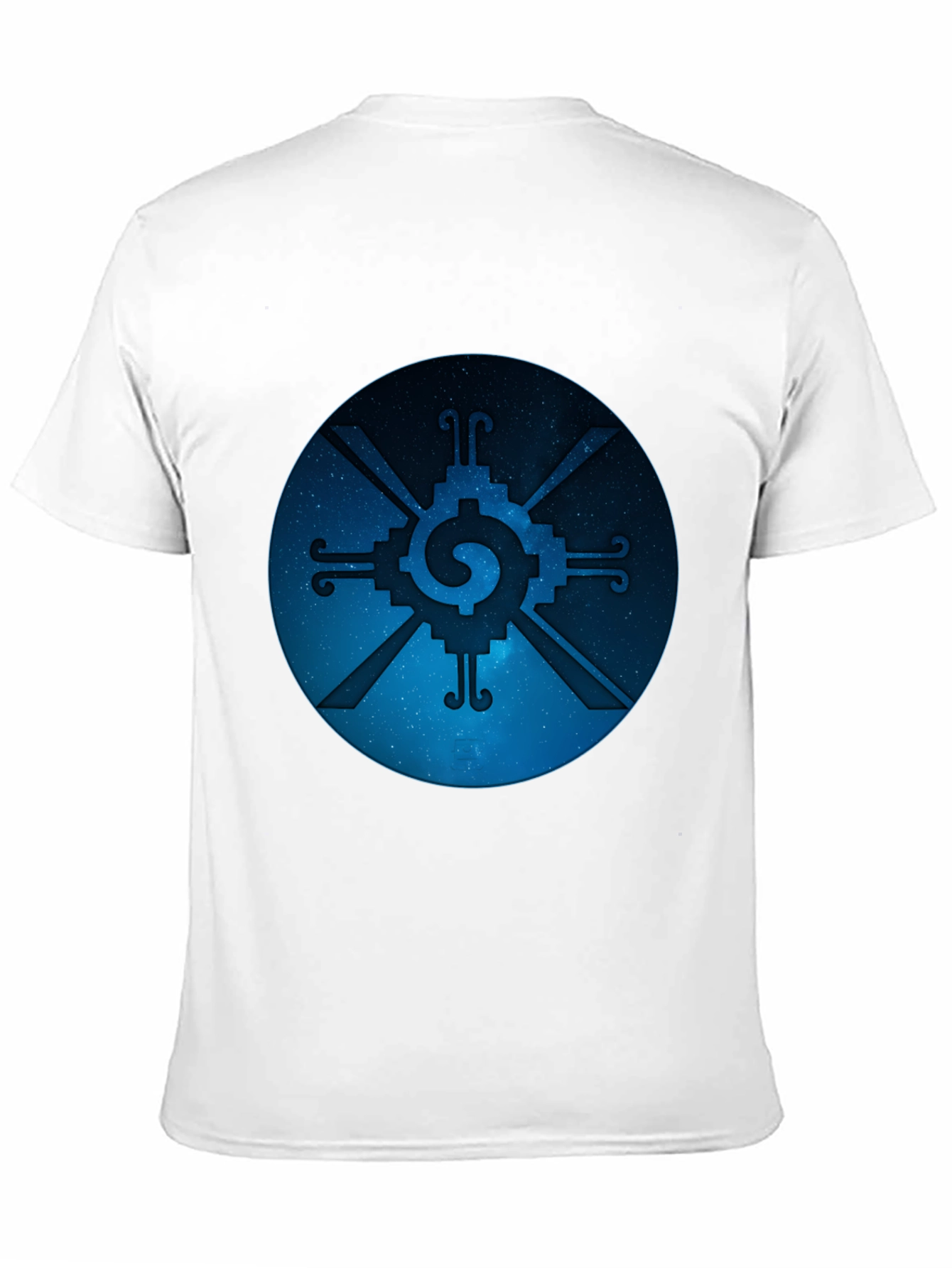 Camiseta Negra con Diseño Circular Azteca
