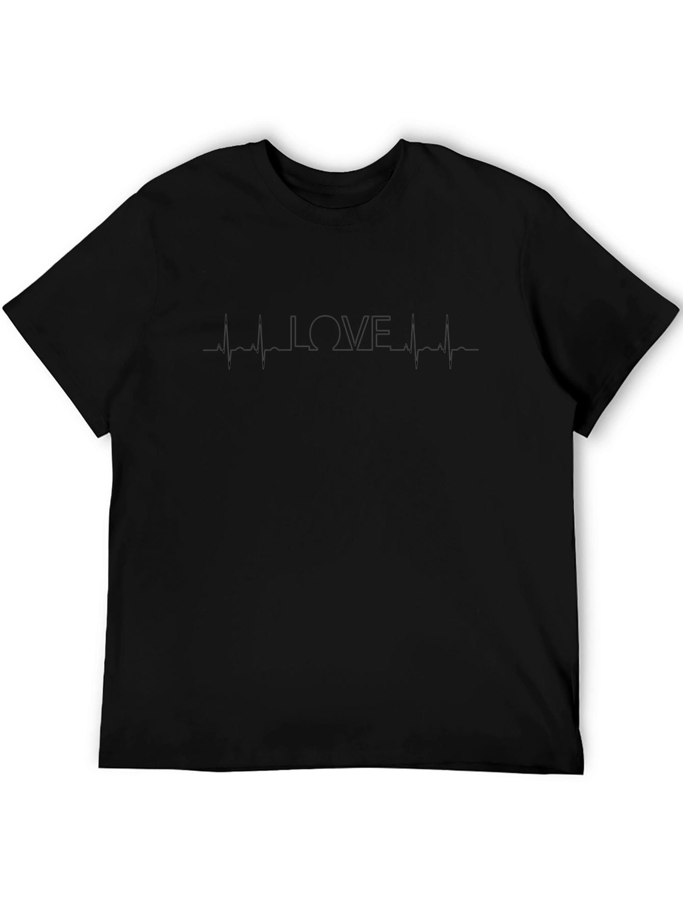 Camiseta Negra Love Ritmo Cardíaco