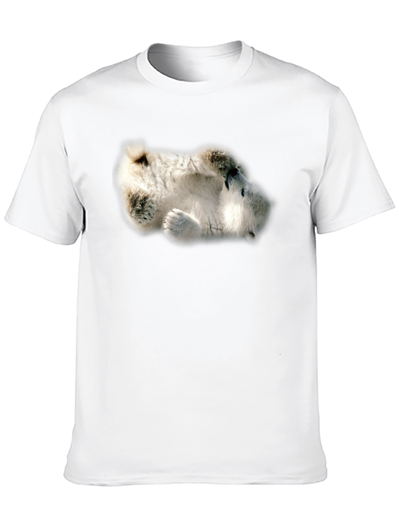 Camiseta Negra con Diseño de Oso Polar Dormilón