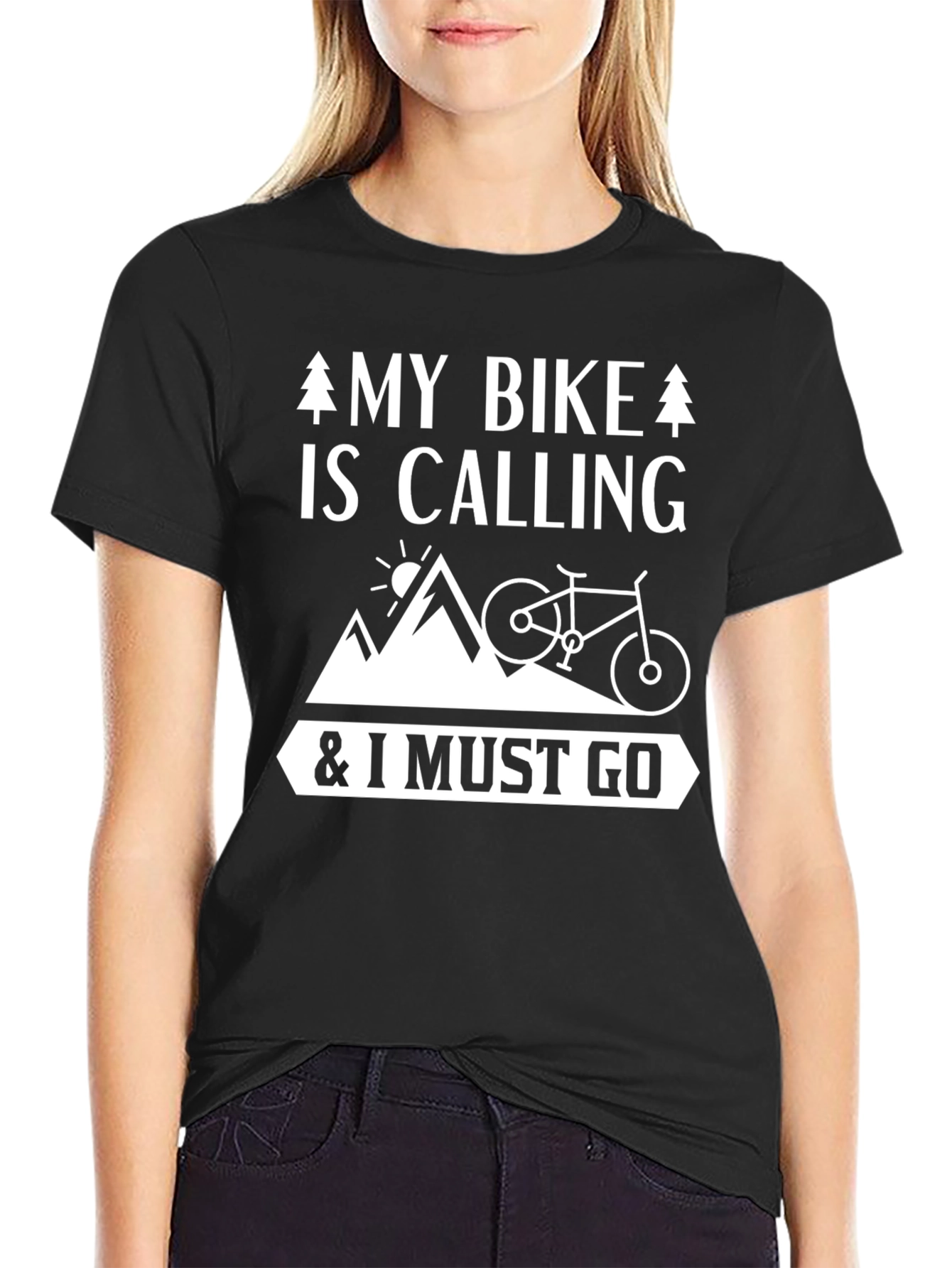 Camiseta Negra Mi Bicicleta Llama