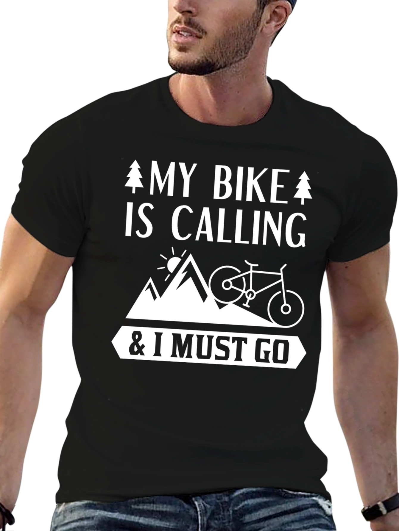 Camiseta Negra Mi Bicicleta Llama