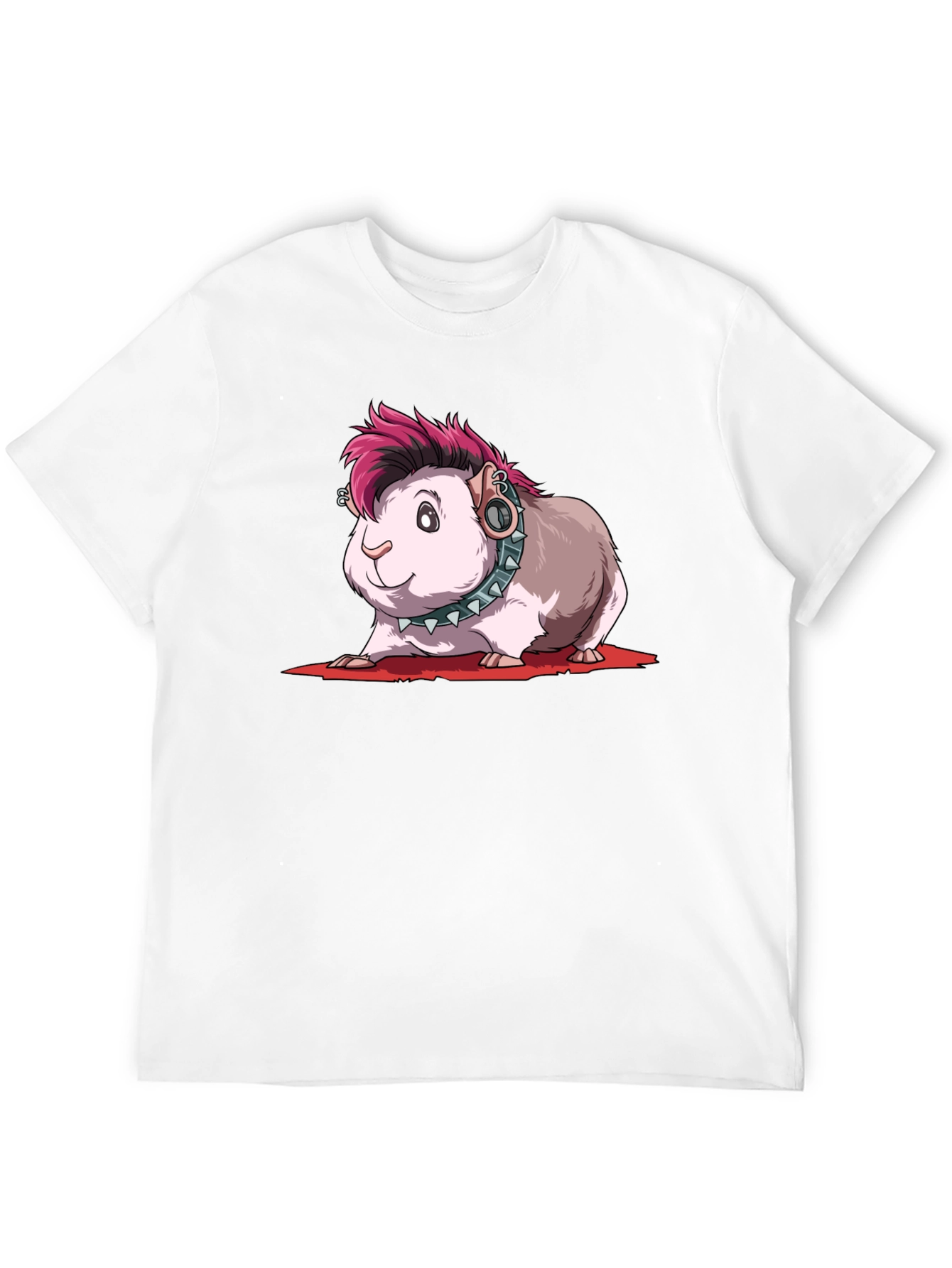 Camiseta Negra con Diseño de Cobaya Punk