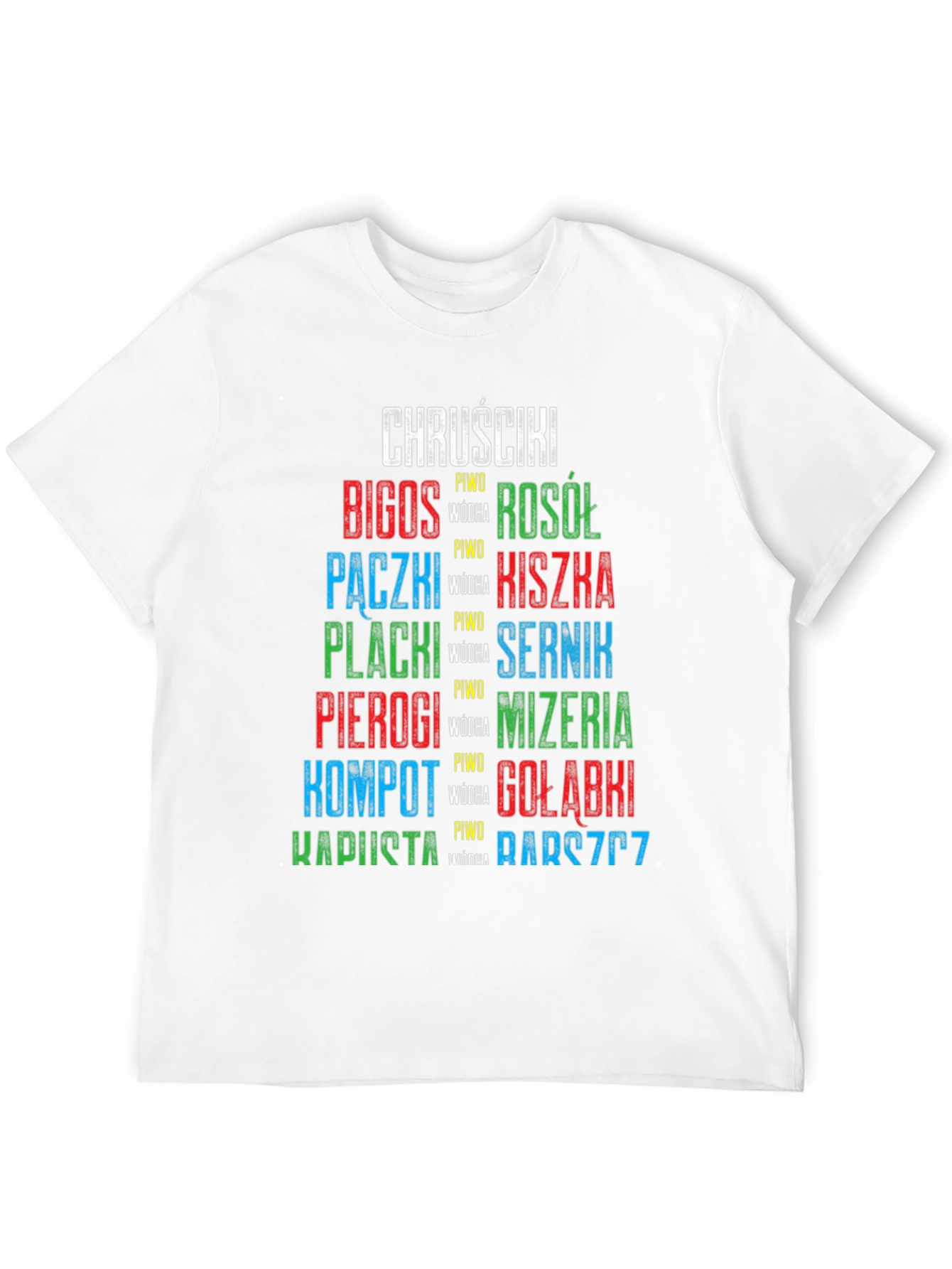 Camiseta Negra con Diseño de Comida Polaca